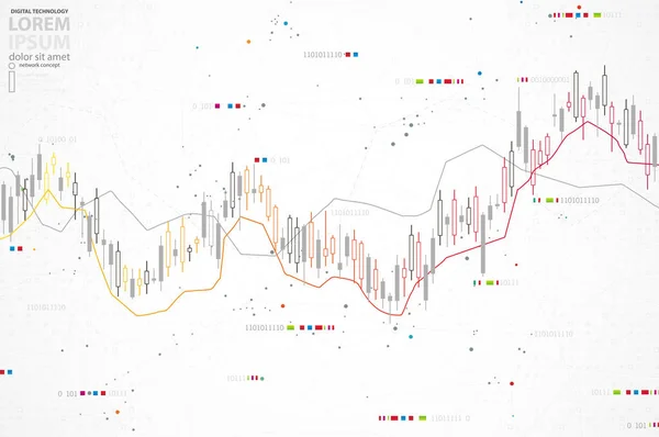 Concepto Comercio Financiero Bolsa Bolsa Vela Palo Gráfico Gráfico Gráfico — Archivo Imágenes Vectoriales