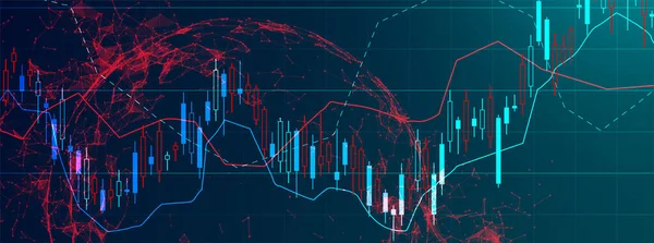 Concepto Comercio Financiero Bolsa Bolsa Vela Palo Gráfico Gráfico Gráfico — Vector de stock