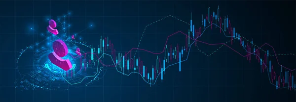 Conceito Comércio Financeiro Mercado Ações Bolsa Gráfico Gráfico Vara Vela — Vetor de Stock