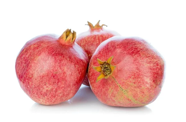 Skupina Celého Granátového Jablka Ovoce Bílém Pozadí — Stock fotografie