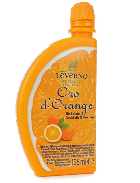 Niedersachsen Germany April 2020 Bottle Leverno Oro Orange Juice Concentrate — Stock Photo, Image