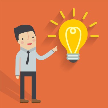 İş adam başarılı düz simgesi, vektör çizim