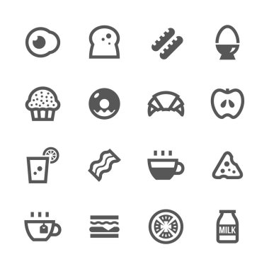 Simgeler Kahvaltı Seti, vektör çizim