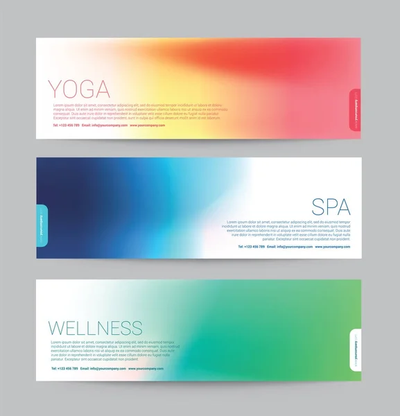 Rozmycie transparent styl gradientu koloru Joga Wellness Spa szablon flyer etui na menu, ilustracji wektorowych — Wektor stockowy