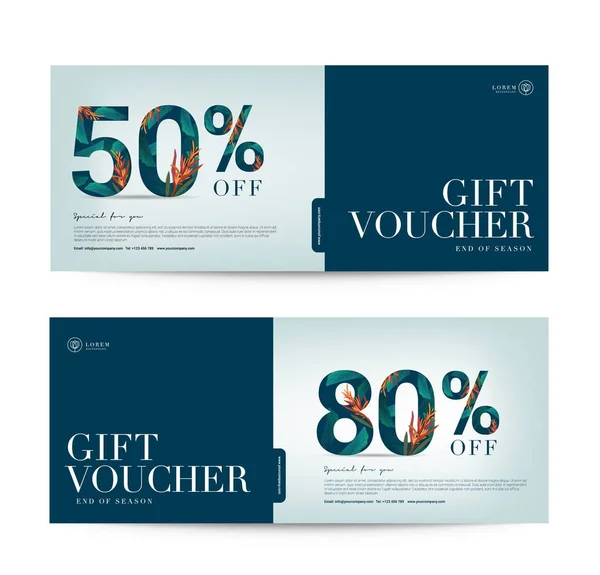 Gift Voucher flyer template for Spa, Hotel Resort, Botanic Pattern. Abstract Background Vector illustration — Stock Vector