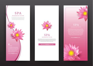 Otel Salonu Güzellik resort and spa, için Lotus çiçek Flora afiş vektör vektör çizim