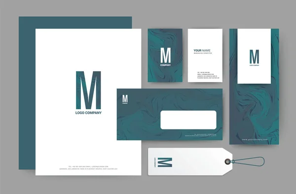 Plantilla de identidad de marca diseño de empresa corporativa, Set para hotel de negocios, resort, spa, logotipo premium de lujo, ilustración vectorial — Vector de stock