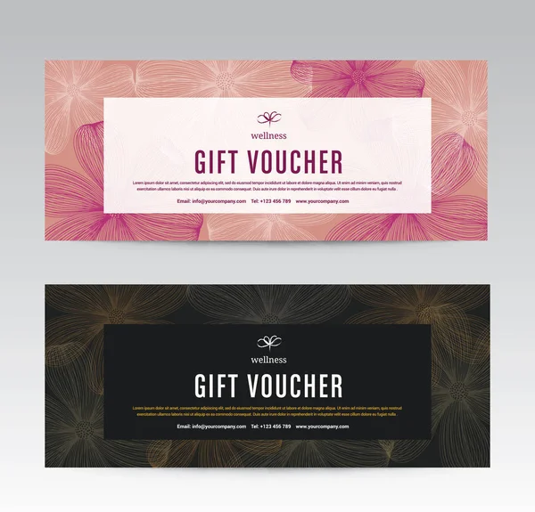 Gift Voucher for Spa Hotel Resort, Frangipani Flowers Tropical Summer, Abstract Background Flora Healthcare, Ads Promote, Element Exotic, Vector illustration Design — Stock Vector