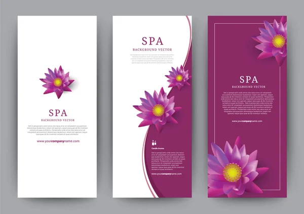 Lotus λουλούδι χλωρίδα διάνυσμα Banner για ξενοδοχείο σαλόνι ομορφιάς θέρετρο και spa, διανυσματικά εικονογράφηση Εικονογράφηση Αρχείου