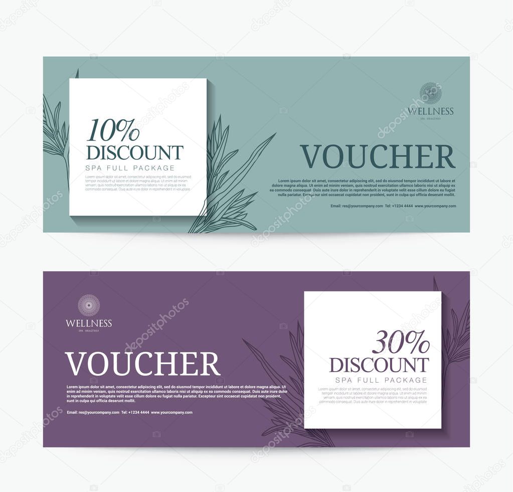 Gift Voucher template for Spa, Hotel Resort, Background Modern Design, Vector illustratio