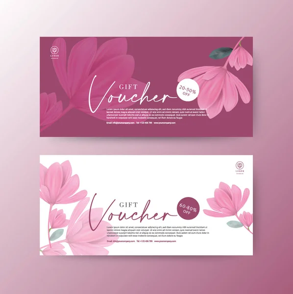 Δωροεπιταγή Λουλούδι Φόντο Magnolia Λουλούδι Σχέδιο Για Spa Cosmetic Packaging Royalty Free Διανύσματα Αρχείου