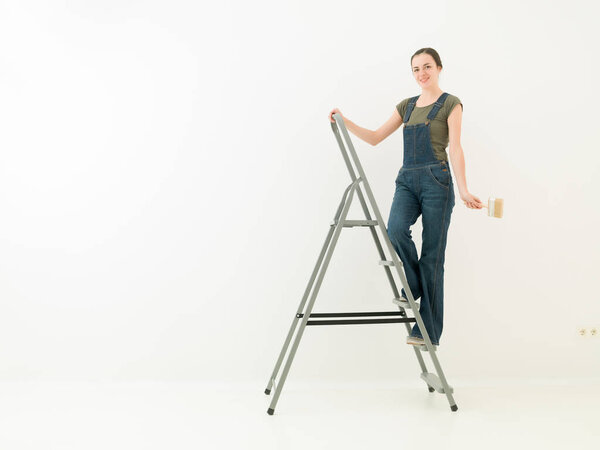 Homework girl on a ladder 