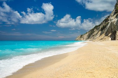 egremni beach, lefkada, deniz ionion, Yunanistan