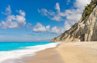 egremni beach, lefkada, deniz ionion, Yunanistan