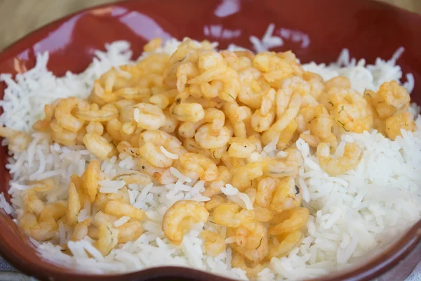 Basmati fried rice with shrimps — Stock Photo, Image