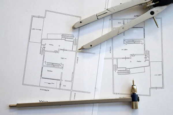 Project en gereedschap werken — Stockfoto