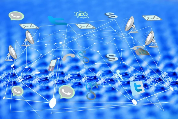 Concept van de nieuwe communicatie technologie en sociaal netwerk — Stockfoto