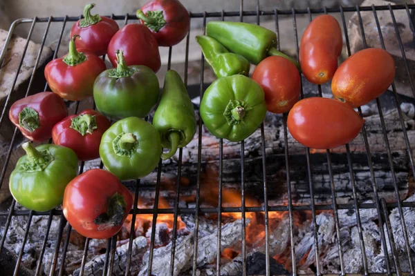 ızgara domates ve biber