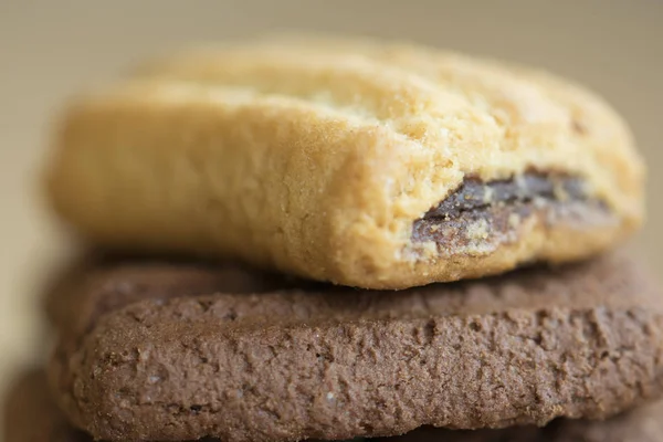 Detalj av fyllda och torkade frukost kex — Stockfoto