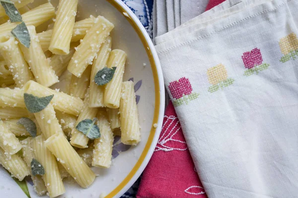 Pasta butter sage and parmesan cheese — Stock Photo, Image
