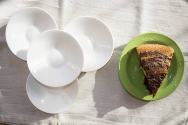 dilim çikolatalı pandispanya yakınındaki beyaz daireler