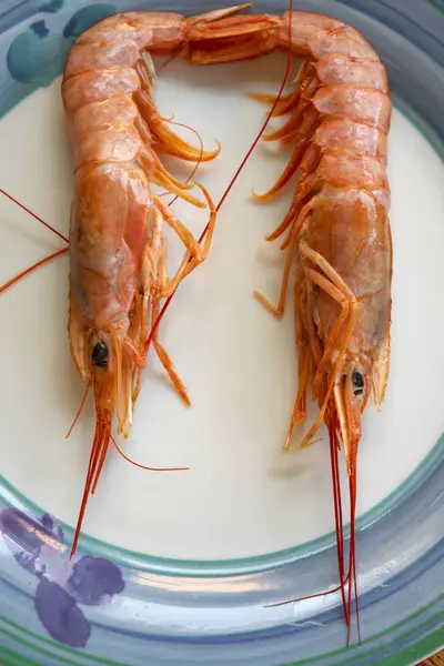 Raw ocean king prawns — Stock Photo, Image