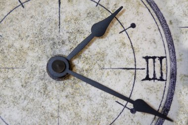 Tarama zaman kavramı eski bir saatin kadranı ile