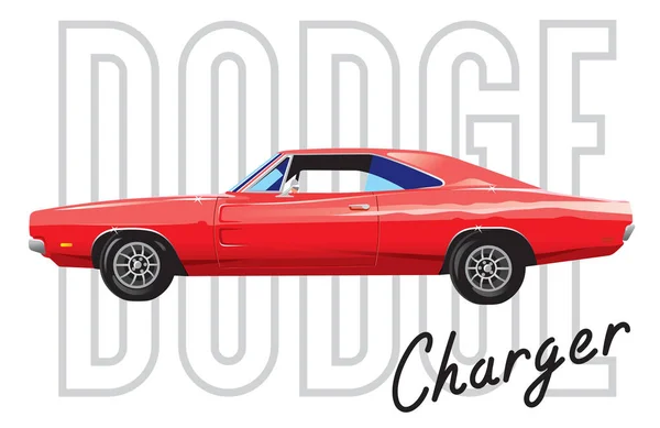 Dodge Charger 1960 's Стоковый вектор