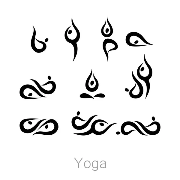 Коллекция yoga asana — стоковый вектор