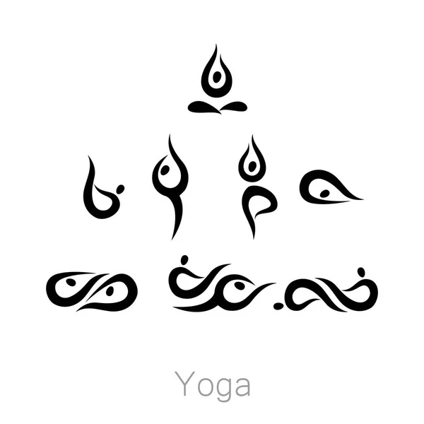 Yoga asana collectie — Stockvector