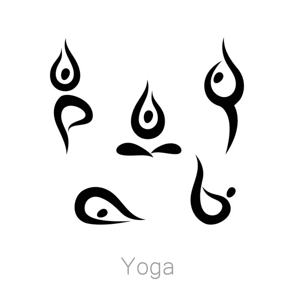 Yoga asana collectie — Stockvector