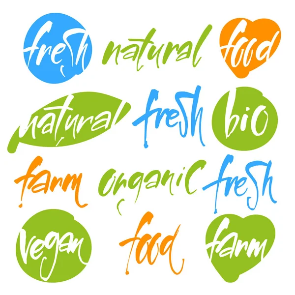Comida fresca vegana natural orgánica granja bio — Vector de stock