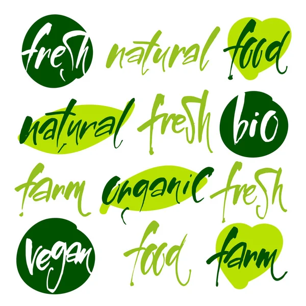 Taze yiyecek vegan doğal organik tarım biyo — Stok Vektör