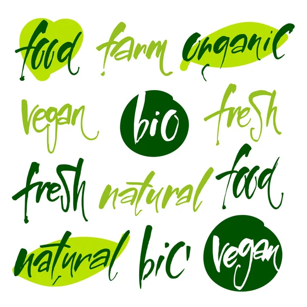 Taze yiyecek vegan doğal organik tarım biyo — Stok Vektör