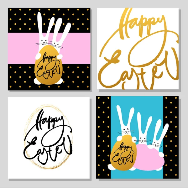 Happy Easter kaarten set — Stockvector