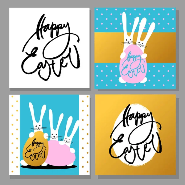 Happy Easter kaarten set — Stockvector