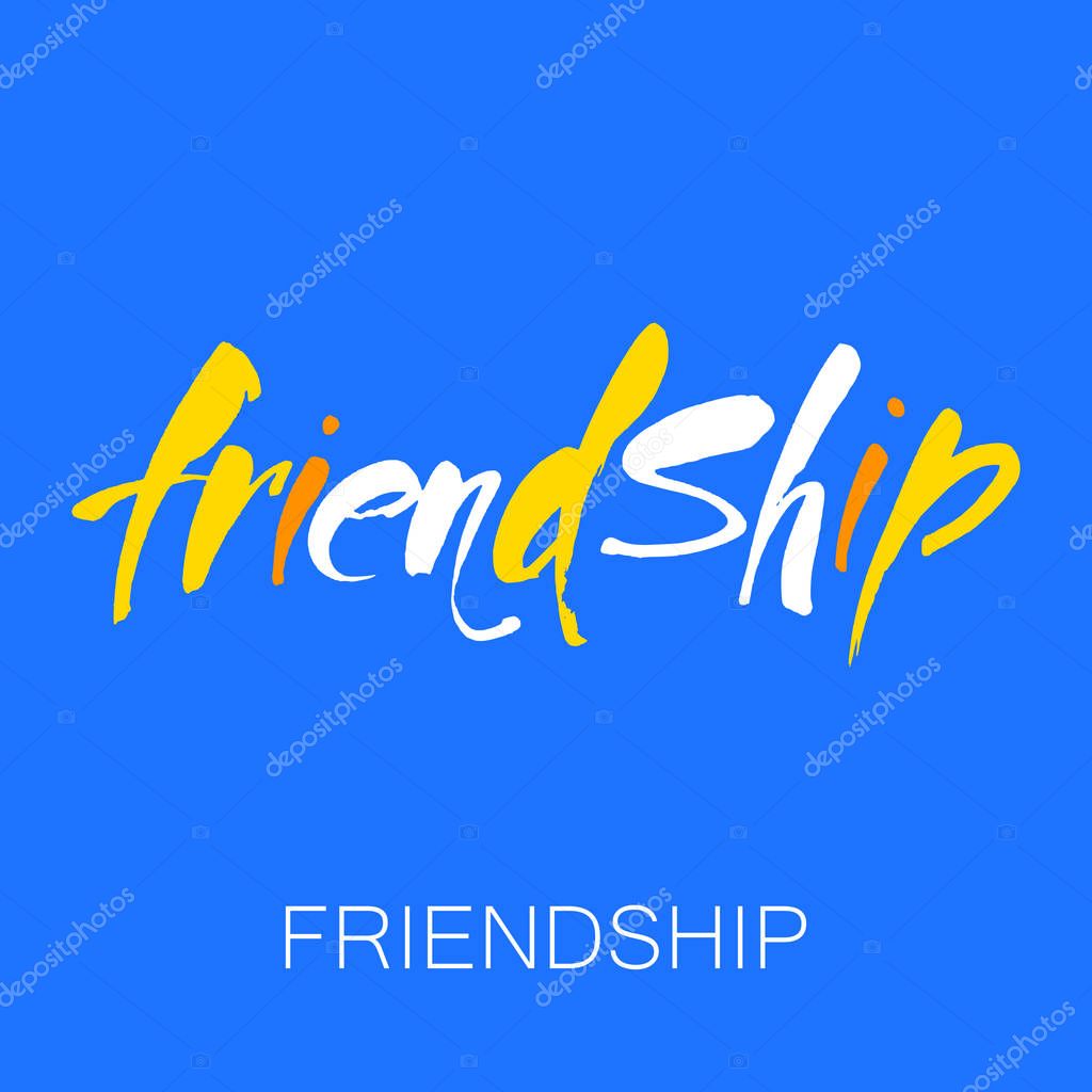 Happy Friendship day typographic design. Inspirational quotes. Vector illustration.