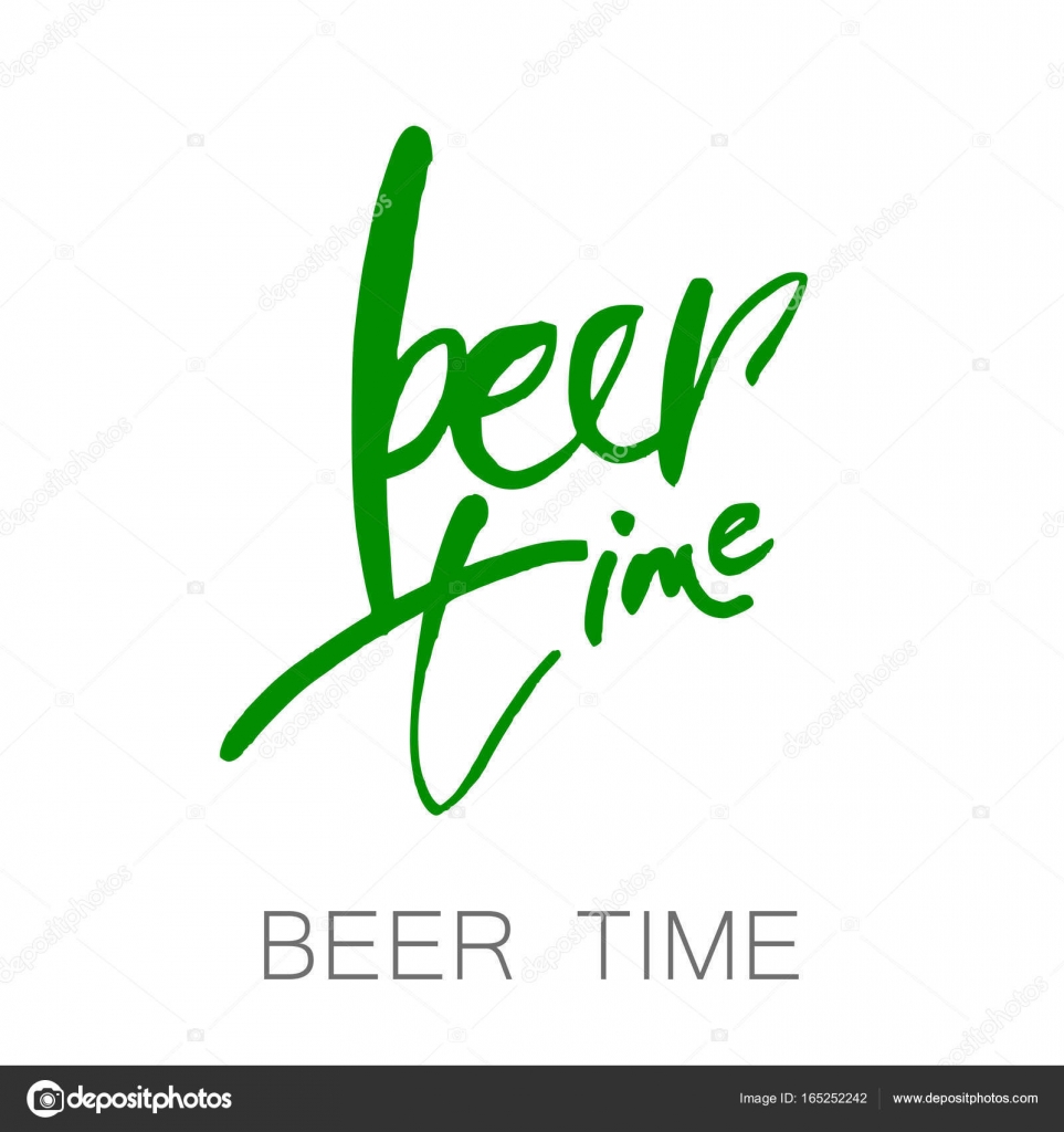 Bier Tijd Belettering Stockvector Bier Tijd Belettering Stockvector