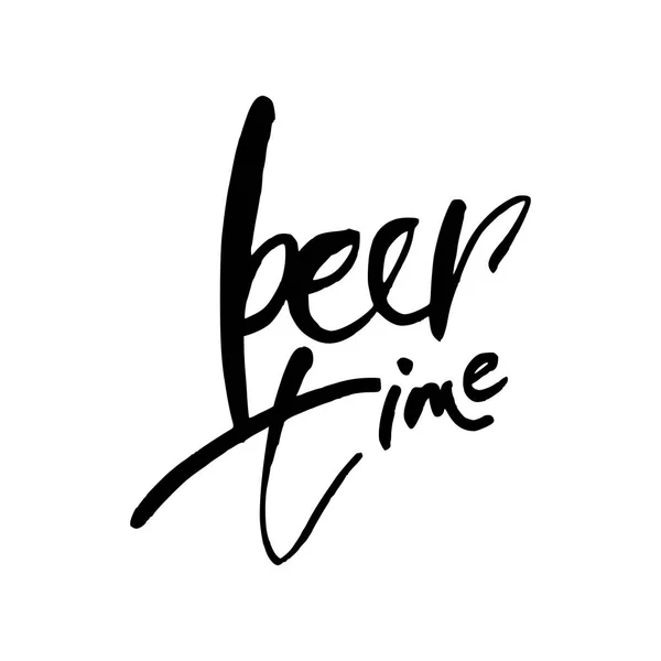 ビール時間レタリング — ストックベクタ