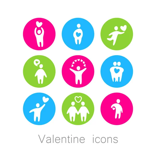 Amor valentine iconos — Vector de stock