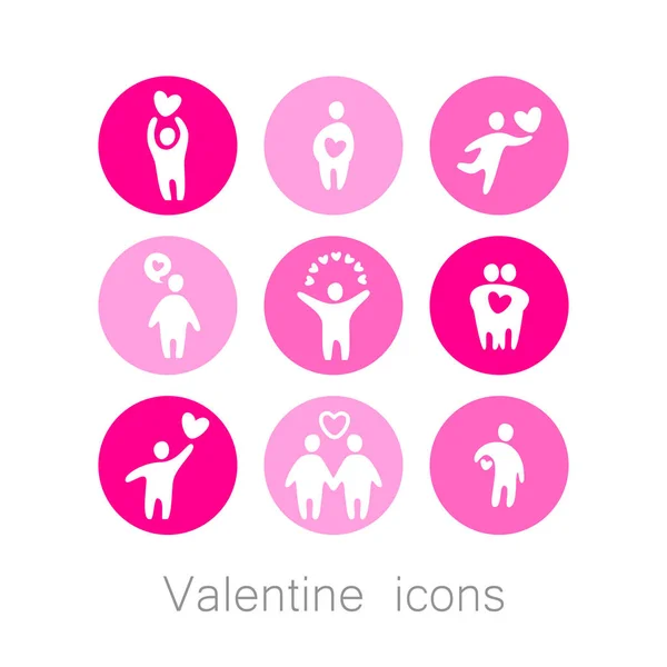 Amor valentine iconos — Archivo Imágenes Vectoriales