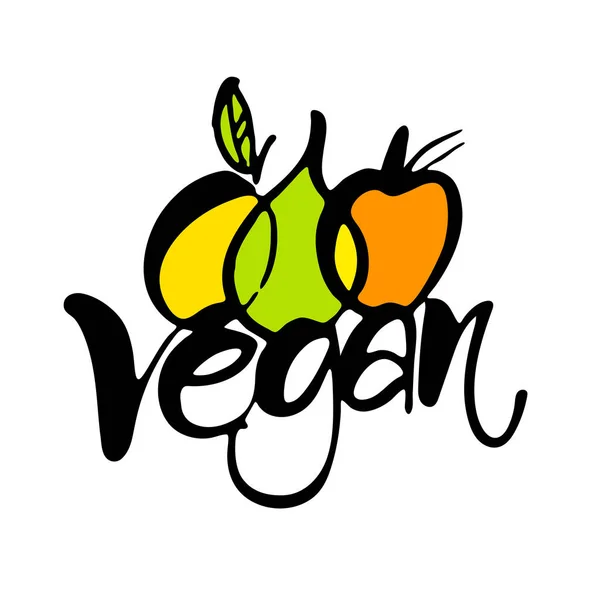 Vegan belettering sjabloon — Stockvector