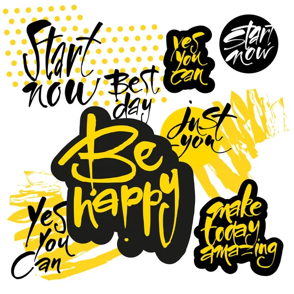 Motivationele belettering positieve boodschap — Stockvector