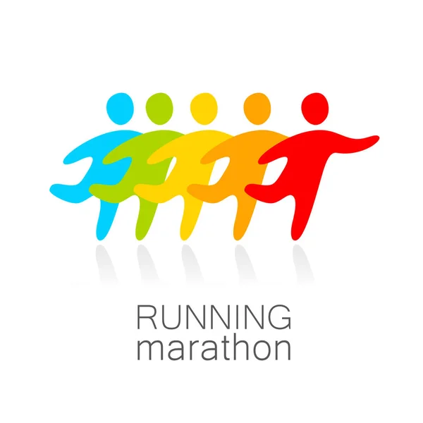 Running marathon template design — Stock Vector