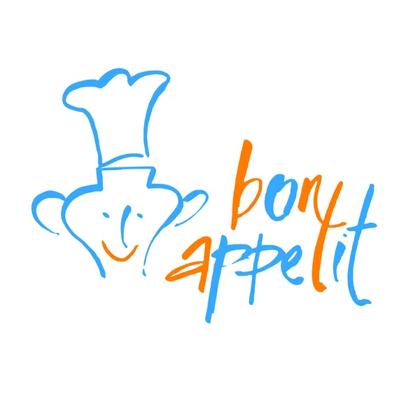 Bon appetit belettering sjabloon — Stockvector