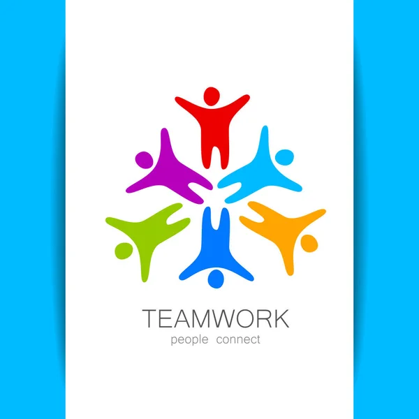 Teamwork Menschen verbinden Design-Vorlage — Stockvektor