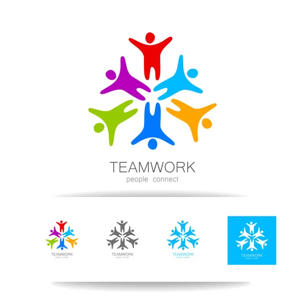 Teamwork mensen verbinden ontwerpsjabloon — Stockvector