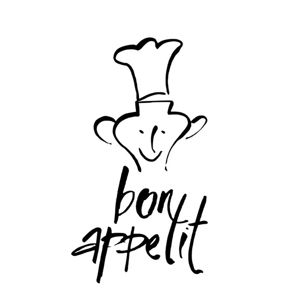 Plantilla de letras bon appetit — Vector de stock