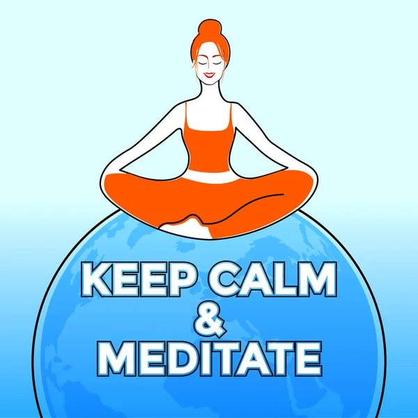 Manter a calma meditar — Vetor de Stock