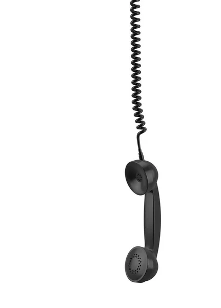 Receptor de teléfono negro vintage sobre fondo blanco. renderizado 3d —  Fotos de Stock